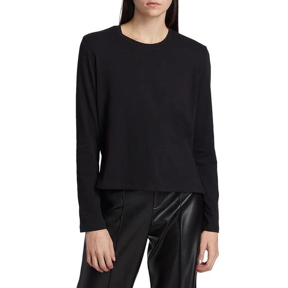 Leset Maya Cotton-Jersey Long Sleeve T-shirt - S - Black - Picture 3 of 7